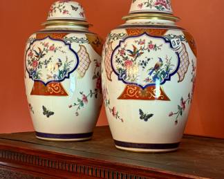 Late 1900s large ceremonial Japanese influence ginger jars