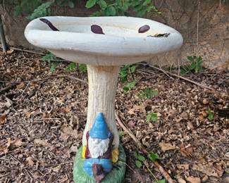 2 hand painted bird baths