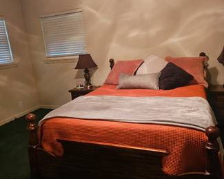 Queen size bed with mattress, box spring and headboard