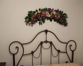 metal headboard, queen bed