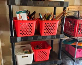 Hose, tools, shelving