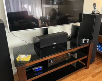 TV, soundbar, and TV stand/table