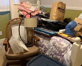 Twin bed, swivel chair