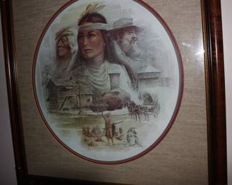 Oval mat/framed Artist Proof Nancy Ward w/special signature  1976