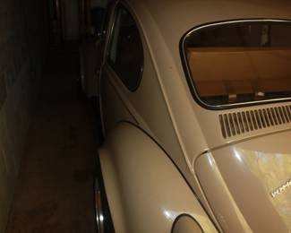 68 VW bug: Owned by gentleman in his 80's. Always garage kept and no rust. New Eagle GT P205/60 GR15 tires on new gold wheels. New: Fender flares/windshield/back glass & side glass/badges/rubber gaskets/ blinkers/bumpers & mounts/exhaust/outside mirror/head lights  NEW Interior: door panels/seats (front and rear)/head liner/carpet.