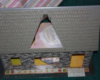 Vintage metal dollhouse w/furniture