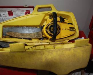 McCullagh gas chain saw Mac 6  in yellow hard side case