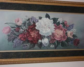Mat/framed still life flowers Glynda Turley 1946