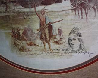 Oval mat/framed Artist Proof Nancy Ward w/special signature  1976