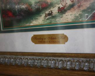 Small mat/framed Thomas Kinkaid 'Sunday at Apple Hill'
