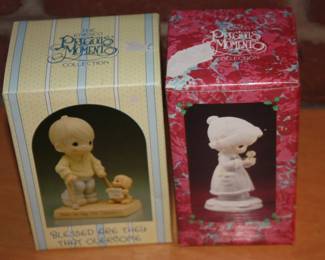 Precious Moments :  'Blessed are they that overcome' & 'May your Christmas be Merry'