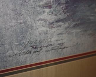 Matted/framed 'Sunrise Service' 1994 Artist Proof signed Ben Hampton