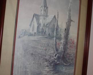 Matted/framed 'Sunrise Service' 1994 Artist Proof signed Ben Hampton