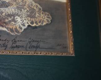 Large matted/framed picture floral arrangement signed & #ed 200/3900