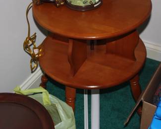 Round book case maple table