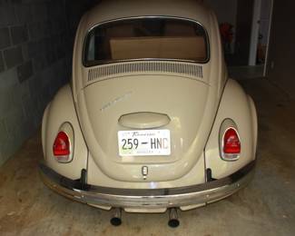 68 VW bug: Owned by gentleman in his 80's. Always garage kept and no rust. New Eagle GT P205/60 GR15 tires on new gold wheels. New: Fender flares/windshield/back glass & side glass/badges/rubber gaskets/ blinkers/bumpers & mounts/exhaust/outside mirror/head lights  NEW Interior: door panels/seats (front and rear)/head liner/carpet.