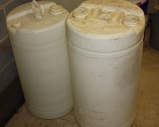 2  10 gal plastic containers
