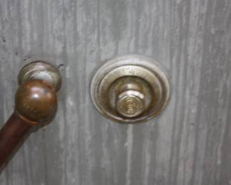 Antique steel safe Victor circa 1850. Works perfect with combination & key for inside doors. Double doors outside & inside. Iron wheels weighs approx 1500 lbs.