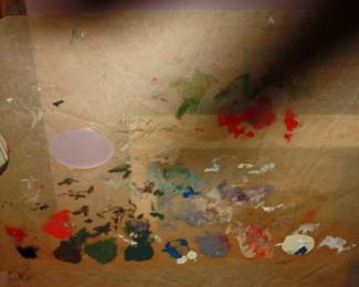 A series of ULTRA RARE 'Pallet paint wax papers (confirmed by his daughter - Patsy Matthews Hampton) he used with the paint still on them , & signed