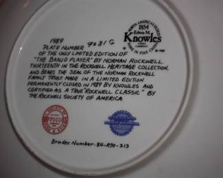 Rockwell plate 'The Banjo Player' #9081G 1989