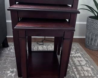 A pair of nesting tables