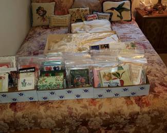 Queen size bed,  Greeting cards
