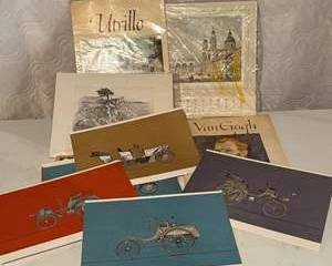 Vintage Utrillo Art Prints, Van Gogh Book, Classic Vehicle Illustrations 1894-1898, Scenic Landscape Drawing