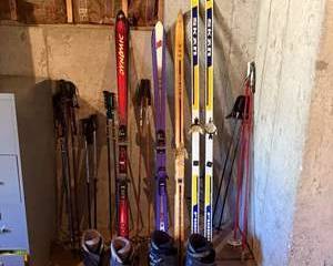 Dynamic, K2, Loren Sprint, Ekki Vintage and Modern Cross Country Skis with Ski Poles and Ski Boots