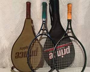 Vintage Prince CTS Storm Oversize and Wilson Sting Graphite Tennis Rackets with Covers