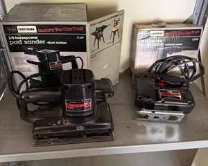 Sears Craftsman 3/8 Horsepower Pad Sander and 1/4 Horsepower Sabre Saw Variable Speed Power Tools