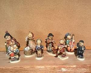 Hummel Porcelain Figurines Collection of Children Playing Musical Instruments and Other Activities