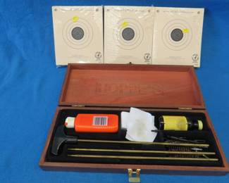Lot 126. Hoppe's gun cleaning kit and 300 25-foot slow fire targets