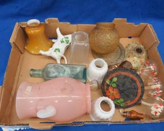 Lot 39. Vintage oil lamps, glassware, and more