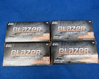 Lot 92. 200 Blazer 9mm rounds