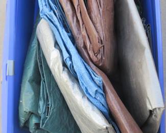 Lot 284. Large tote of tarps