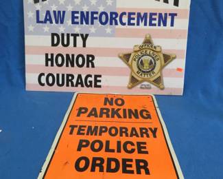 Lot 386. Two police signs