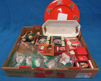 Lot 321. Many Coke themed Christmas items plus more