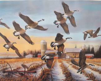 Lot 79. 1988 Jacob Schmidt Brewing Co. Heritage Series wildlife print Early Morning Arrival by C.E. Pearson