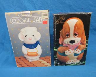 Lot 377. Pair of cookie jars in their original boxes
