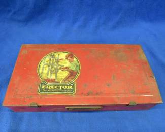 Lot 114. Vintage Erector set in a metal case