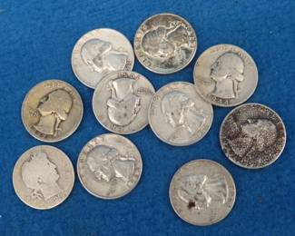 Lot 261. Ten silver quarters