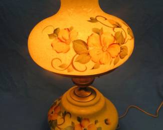 Lot 300. Electrified Gone With the Wind lamp