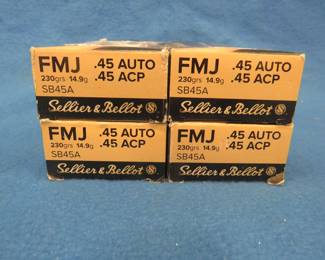Lot 237. 200 Sellier & Bellot .45 Auto/ACP. 230-grain FMJ rounds.