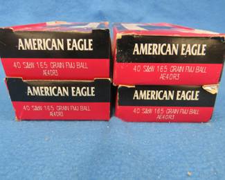 Lot 234. 200 rounds of Federal American Eagle 40 S&W. 165-grain FMJ rounds.