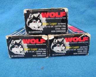 Lot 49. 150 Wolf 9mm rounds