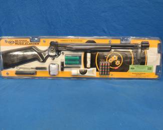 Lot 323. New-in-the--package CVA Wolf 50 cal. muzzle loader. Everything you need but powder and primers.