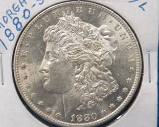 Lot 15. 1880 S Morgan silver dollar