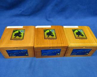 Lot 44. Three cedar cigar boxes