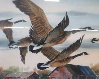 Lot 77. Geese-themed wildlife art