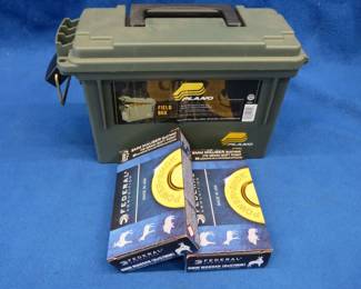 Lot 332. 40 Federal 8mm Mauser rounds and Plano model 1312-50 Field Box